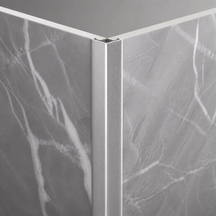 marble sheet aluminium trim corner detail