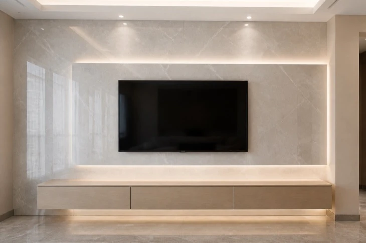 marble effect PVC sheet TV feature wall